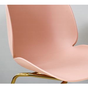 Stackable Minimalist Plastic <b>Dining</b> <b>Chair</b> with Gold-Plated Iron Legs for Living Rooms Restaurants Home Office (BFG038) - Product Image 4