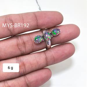 Anillos de Plata con Ópalo Aura de Alta Calidad, Hechos a Mano con Piedras Preciosas y Plata 925, Joyería Fina de Plata al por Mayor - Product Image 1