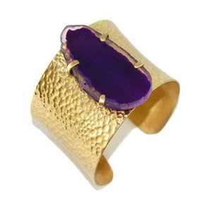 Agate Stone Brass Bracelet <b>Heart</b> Cut Trendy Bangle and Bracelet Set Women's Jewelry Gift Fashion Accessory Handmade Bracelet - Product Image 1