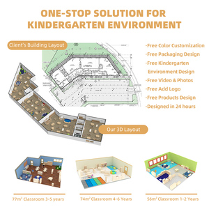 Ensemble de canapés Montessori en bois de <span class=keywords><strong>haute</strong></span> qualité pour la maternelle, la garderie, la salle de classe, le centre d'apprentissage pour enfants - Product Image 2