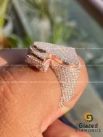 Bague unisexe en or blanc de qualité supérieure, sertie de diamants Moissanite VVS, motif As de Pique, style Hip Hop, pour mariage et anniversaire