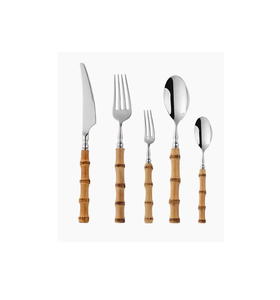 Fourchette à dessert en acier cuillère à dessert à salade avec manche en bois couverts de haute qualité et taille personnalisée - Product Image 2