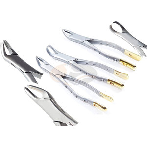 Ensemble de pinces d'extraction dentaire allemandes de qualité supérieure #150 #151 #23 poignée en or hôpital manuel certifié CE en acier inoxydable de haute qualité - Product Image 1