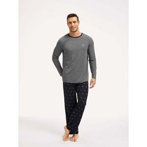   Conjunto de Pijama Largo Premium para Hombre, Talla XL, Ropa Casual para el Hogar, Bambú Nightflow, Satén Suave, Tejido de Algodón para Primavera, Verano e Invierno - Product Image 6