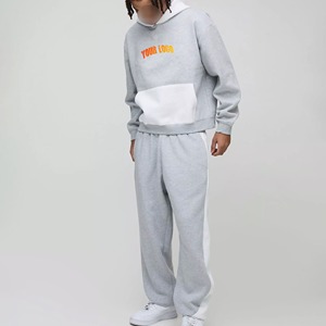 Survêtement à blocs de couleurs personnalisé de haute qualité pour hommes Joggers empilés avec logo personnalisé et sweat à capuche surdimensionné - Product Image 1
