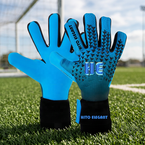 Gants de gardien de but confortables et respirants en néoprène bleu avec sangle élastique en latex allemand de 4 mm et injection de caoutchouc T-Tab - Product Image 2