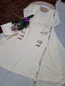 Robe Anarkali de créateur 3 pièces avec séquence élégante et broderie parfaite pour les fêtes, les mariages et les occasions festives - Product Image 5