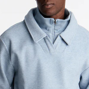 Sudadera de Alta Calidad con Cuello Camisero, Material Transpirable, Manga Larga, con Logotipo Personalizado, Estilo Urbano para Hombre, Color Sólido - Product Image 2