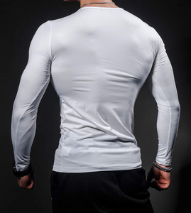 OEM โลโก้ที่กําหนดเองเสื้อเหงื่ออัดเปล่าแห้งวิ่งการบีบอัดติดตั้งยิมกีฬาเสื้อแขนยาวสําหรับผู้ชาย - Product Image 3