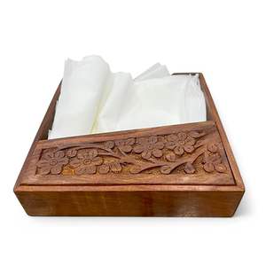 H.M.A Handicrafts Porte-serviettes en bois durable avec détail de découpe - Product Image 2