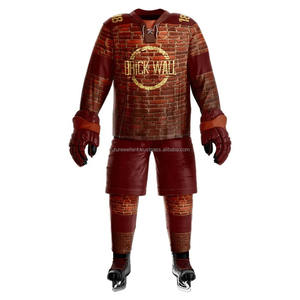 Nouvel arrivage Ensemble d'uniformes de hockey sur glace unisexe, confortables et respirants Vêtements de sport teints en couleur unie personnalisés - Product Image 4