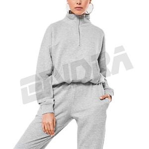 Conjunto Deportivo de Dos Piezas para Mujer, Sudadera con Media Cremallera y Pantalones Jogger con Cordón, Estilo Casual y Deportivo para Uso Diario Activo - Product Image 2