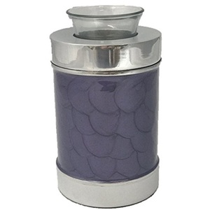 Diseño clásico Color púrpura Cielo Miniatura Recuerdo Cilindro Forma Latón Cremación Urnas para cenizas - Product Image 4