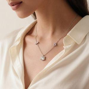 Collier pendentif chat Jeulia Fashion avec empreinte de patte et nœuds - Product Image 4