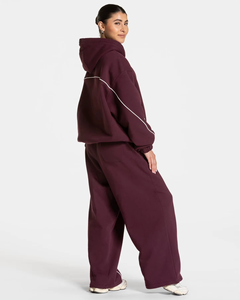 Conjunto Deportivo de Felpa para Mujer, Sudadera con Capucha y Pantalones Anchos, Personalizado OEM ODM, Marca Privada, Venta al Por Mayor - Product Image 5