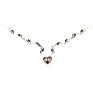 Collar de Plata 925 con Cuentas de Granate para Uso Diario y Bodas - Product Image 3