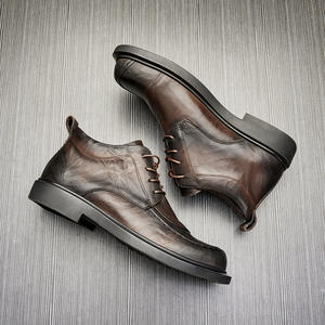 Chaussures décontractées légères avec semelle absorbant la transpiration et structure flexible, chaussures de tous les jours pour hommes, chaussures en cuir - Product Image 2