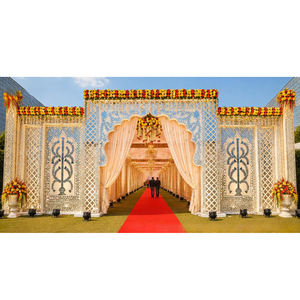 Premium Modern Luxury Wedding Entry Gate <b>Mirror</b> <b>Panel</b> Lightweight Customized Size Arch Decor Manufacturer Exporter Wholesale - Product Image 1