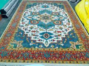 Alfombras Tradicionales de Lana Hechas a Mano con Nudos, Multicolores, 8x14 9x12, Alfombras de Oración para Decoración de Interiores del Hogar CR53 - Product Image 3