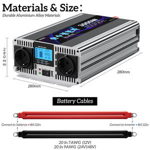 HOULI Inversor de Corriente de Onda Sinusoidal Pura para Automóvil, de 24V a 220V, 7000W, Convertidor de 12V a 220V - Product Image 3