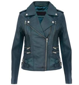 2026 New Leather Moto <b>Jacket</b> Stand Collar Zipper Closure Full Sleeve Short Length Women'<b>s</b> Autumn Wear - Product Image 1