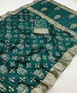 Pure <b>Silk</b> Saree with <b>Organza</b> Blouse for Women Ready to Wear Party Wear Low Price - Product Image 3