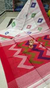 Nouvelle robe sari en soie/coton tissée à la main, écologique, à séchage rapide, en zigzag, pour filles ou mariages, poids moyen 500 GRM - Product Image 6