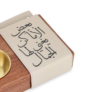 Quemador de Incienso Rectangular de Madera de Lujo con Envoltura de Cuero y Caligrafía Árabe, Porta Incienso Bakhoor para Decoración del Hogar y Regalos de Oriente Medio - Product Image 5
