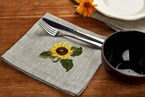 Serviettes en tissu de broderie serviettes de table lavables douces réutilisables pour la Table à manger OEM de dîner de famille de fête de mariage - Product Image 3