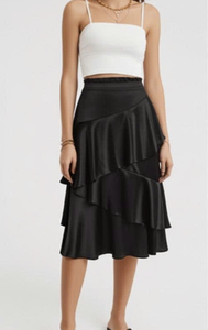 Fabricante de Ropa en Vietnam, OEM ODM, Falda Midi para Mujer con Volantes, Ropa Personalizada para Damas, Ropa Femenina de Buena Calidad - Product Image 5