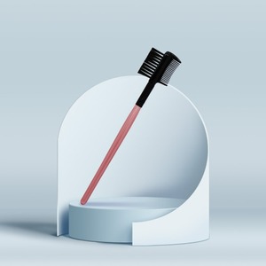 Pinceau à sourcils en poils synthétiques avec virole en cuivre et manche pratique pour l'application du crayon à sourcils - Product Image 1