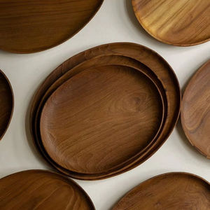 PLATOS Plato de madera para ensalada Bandeja para servir Caja de pino Tema de amor Barco ovalado Dulces Galletas Comida Fruta Decoración del hogar Regalo - Product Image 1