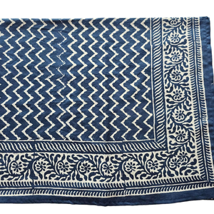 Sarong indien imprimé indigo 100% coton, pareo fait à la main, taille - 44 pouces x 72 pouces - Product Image 1