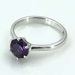 Navya <b>Craft</b> 925 Sterling Silver Women's Handmade Gemstone <b>Ring</b> with Oval Cut Natural Amethyst Stone for Everyday Wear - Product Image 1