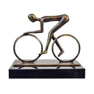 Estatua decorativa de ciclismo antiguo de latón de alta calidad, estante y decoración de mesa, figurita, precio por cantidad a granel - Product Image 1