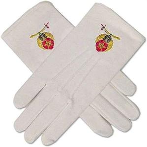 Guantes blancos con bordado masónico personalizado Guante de algodón masón Logotipo de Arco Real de alta calidad Guantes masónicos blancos - Product Image 2