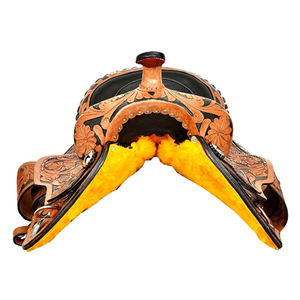 Silla de Montar a Caballo de Cuero Genuino Occidental de Primera Calidad, Tallada a Mano - Product Image 3