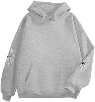 Unisex Kışlık ABD Deposu Örümcek Desenli Büyük Beden Kapüşonlu Sweatshirt Sokak Modası Özel Logo Ağır Pamuklu Kazak OEM