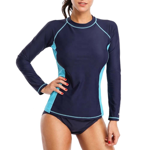 Venta al por mayor sol protección UV traje de surf señoras manga larga Rash Guard mujeres traje de baño surf personalizado Rash Guard - Product Image 1