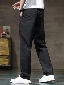 Summer <b>Men's</b> <b>Pants</b> Large Size Straight Fit Big Sizes 5XL Straight Wide Leg Cotton breathable <b>black</b> <b>Pants</b> <b>Work</b> Vintage Trousers - Product Image 3