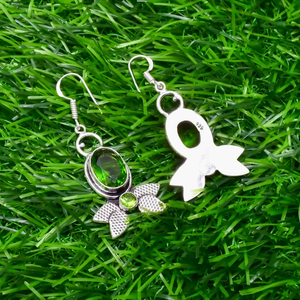 Fine <b>Jewelry</b> 925 Sterling Silver <b>Peridot</b> Oval Shape Gemstone Earrings Handmade Drop Dangle Gift for Her Wholesale Price - Product Image 4