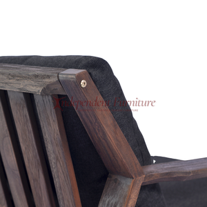 Sofá minimalista moderno para exteriores, silla de madera rústica de teca marrón con cojín cómodo para el hogar, el hotel o el jardín - Product Image 6