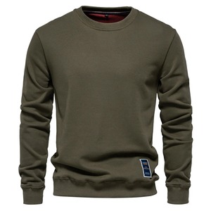 Mezcla de algodón para hombre cuello redondo Color sólido sudaderas pulóver Casual deporte sudadera para hombre - Product Image 5