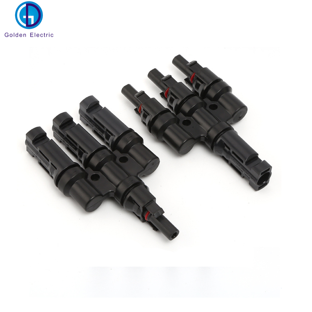 3 in 1 out photovoltaic cable connector  T-type T3 1:3 adapter for solar panel to panel cable Module terminals