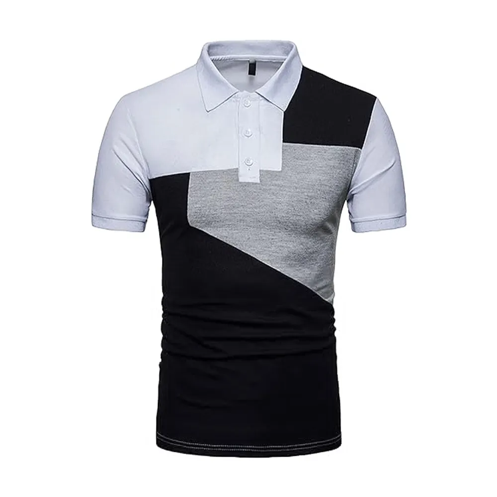 カスタムメイドのトップトレンドブロックカラーゴルフポロシャツ通気性プレミアム品質生地100% 最高の製品メーカー