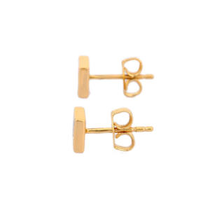 ต่างหูเพชรเม็ดเดี่ยวทรงสี่เหลี่ยมสีทองธรรมชาติ18K สุดหรูต่างหูอัญมณีของขวัญครบรอบปีที่สมบูรณ์แบบสำหรับผู้หญิง - Product Image 3