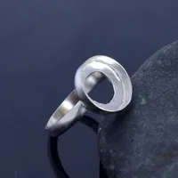 7-30 MM runde Form Spann zange Lünette Einstell ringe Schmuck ohne Edelstein zurück offene Lünette Cup Blank Silber 925 Sterling Silber