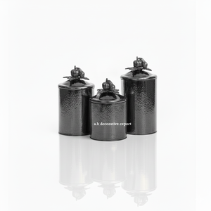 Juego de Recipientes de Almacenamiento de Cocina de Metal Martillado Plateado, Hechos a Mano, con Tapas Ecológicas Aptas para Lavavajillas - Product Image 2