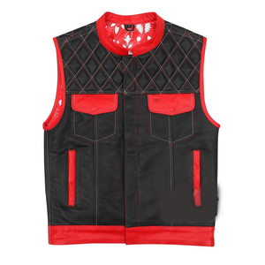 Vente en gros 2025 gilet gilet ciré en cuir de vache véritable avec taille personnalisée marron hommes 100% gilet en cuir véritable taux de gros - Product Image 3