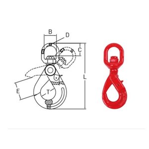 Crochet pivotant autobloquant en acier allié peint pour applications industrielles lourdes dans le secteur pétrolier et gazier - Product Image 2
